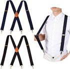 2 Packs Suspenders Braces For Men Heavy Duty, Adjustable Elastic X Back Suspende