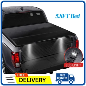 5.8FT Tri-Fold Hard Tonneau Cover For 07-13 Chevrolet Silverado GMC Sierra 1500 - Picture 1 of 9