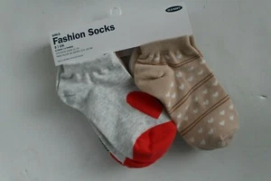 Old Navy No Show Socks Size M 13-3 Girls NEW NWT Pack 6 Lot Hearts - Picture 1 of 2