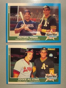 LOTTO DI (2) 1987 FLEER LUCIDO #625 628 Jose Canseco / Incaviglia Joyner - Foto 1 di 2