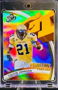 Calvin Johnson RARE RC HOLO FOIL REFRACTOR INVESTMENT CARD PRESS PASS LIONS - Picture 1 of 6