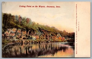 Postcard Anamosa Iowa c1905 Fishing Point On The Wapsie Jones County - Picture 1 of 2