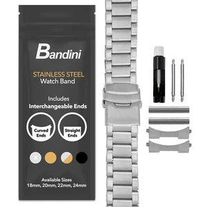 18mm Curved Steel Metal Watch Band Bracelet for Mido Baroncelli I II III - Picture 1 of 12