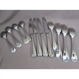 Reed and Barton 18/10 Griff 12er Set Geschirr 4 Gabeln, 4 Messer, 4 Löffel - Bild 1 von 6