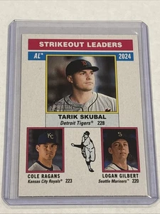 2025 Topps Heritage Strikeout Leaders Tarik Skubal, Gilbert, Ragans Card #204 - Picture 1 of 2