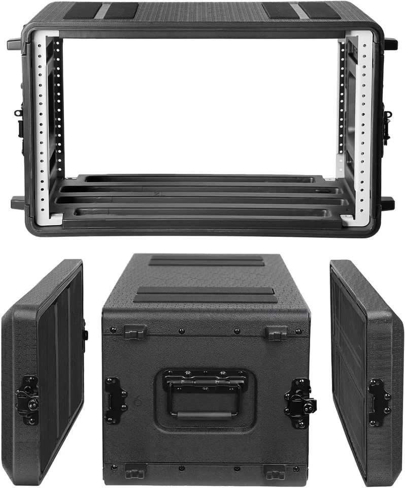 6U Rack Case Shallow 12" Depth, 19" Rackmount Flight Case for Amplifier, Audio - Image 1 of 4