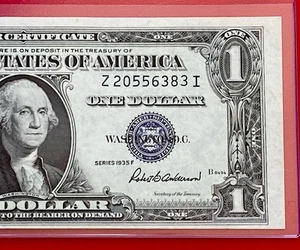 $1 1935-F ( Z-I Block ) BLUE SEAL SILVER CERTIFICATE CU. - Picture 1 of 3