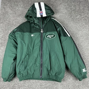 Vintage New York Jets Jacket Mens Large Green NFL Football Starter Pro Line 90s - Picture 1 of 16