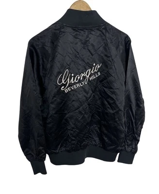 Vintage Giorgio Beverly Hills Men's Satin Bomber Jacket Size Large Made USA - Изображение 1 из 4