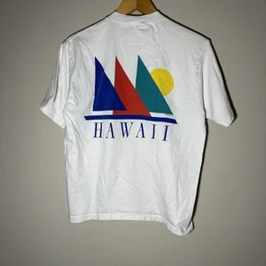 Vintage Single Stitch Crazy Shirts Hawaii Logo White Shirt Medium Nice Condition - Picture 1 of 5