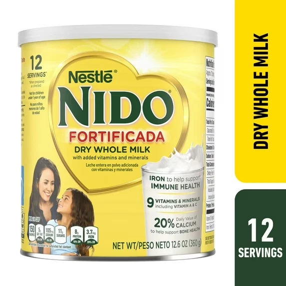 Nestle Nido Fortificada Dry Milk 12.6 Oz. Canister