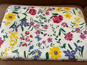 Kate Spade Staci Garden Bouquet Laptop Sleeve Cream Floral Multi-Color 15.3" - Picture 1 of 3