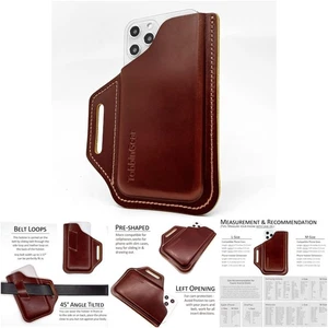 Leder Gürtel Handytasche Universal Herren Damen Vorgeformt Kaffee - Bild 1 von 7