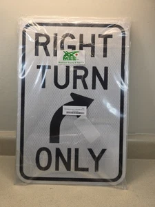 Municipal Supply & Sign Co Right Turn Only Schild - 12 x 18 - Bild 1 von 7