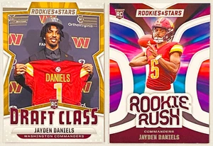 (2) Jayden Daniels 2024 Panini Rookies & Stars Draft Class / Rookie Rush RC Lot - Picture 1 of 2
