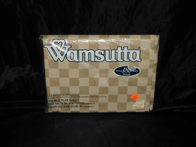 Sábana plana doble vintage Wamsutta Bengal beige marrón a cuadros NUEVA EN PAQUETE Hecha en EE. UU. Foto 1 de 3