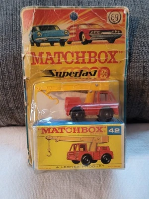 1970-72  Matchbox Lesney Superfast Iron Fairy Crane #42 - Blister Carded w/box - Image 1 of 4