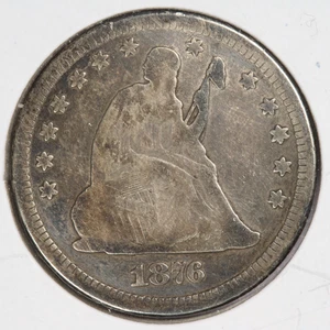 1876 Seated Liberty Silver Quarter 25C-VG - Picture 1 of 2