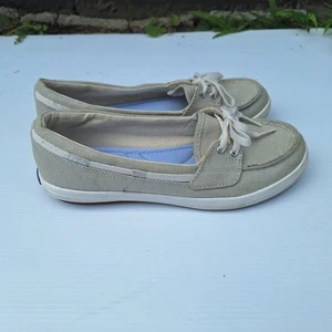 Keds Women Boat Shoes Sz 6.5 Ortholite Silver Glimmer Slip On Walking Sneakers - Picture 1 of 12