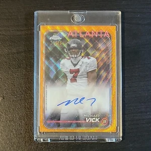 2024 Topps Chrome MICHAEL VICK Orange Variation Geo Refractor Auto /25 Falcons - Picture 1 of 3