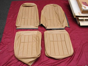 73-75 CORVETTE NOS GM TAN SEAT COVERS MEDIUM SADDLE - Picture 1 of 11