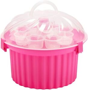 Muffin-Cupcake Transportbox rund aus Kunststoff
