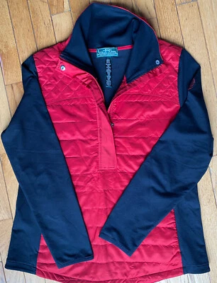 NOVO! Pulôver feminino L-RL Lauren Active Ralph Lauren 1/2 zíper vermelho/preto tamanho G - Imagem 1 de 4
