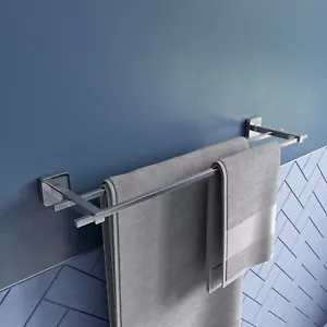 Croydex Flexi-Fix Double Towel Rail, Modern Chrome Plated, 67cm - Camberwell - Picture 1 of 6