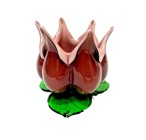 Vintage Art Glass Lotus or Tulip Votive Candle Holder Shades of Purple 3-4" - Picture 1 of 7