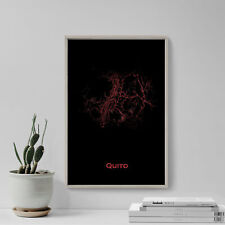 Quito, Ecuador Map "Red Splatter" - Art Print Poster Gift