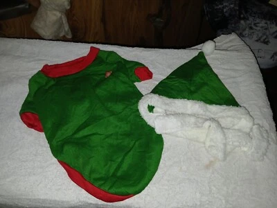 Conjunto de terciopelo verde talla grande para perro de Navidad Foto 1 de 4