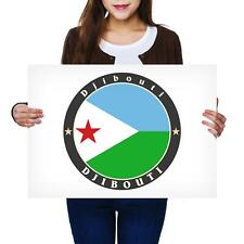 A2 | Djibouti African Flag Big Star - Size A2 Poster Print Photo Art Gift #5185