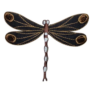 Dragonfly Applique Patch - Brown Insect Bug Badge 3.25" (Iron on) - Picture 1 of 1