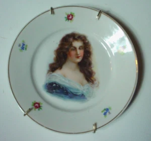 Placa de retrato Rosenthal antigua pequeña de 6" con colgador de placas - Imagen 1 de 2