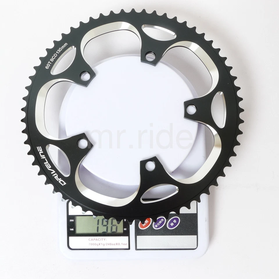 Driveline Chainring 60t BCD 130mm Black for Folding Bike Birdy Dahon