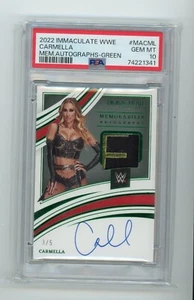 PSA 10 - 2022 Panini Immaculate WWE CARMELLA Memorabilia Auto Green #D 3/5 - Bild 1 von 2
