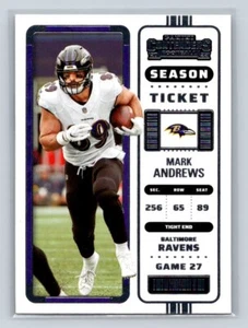 Panini Contenders #7 2022 Mark Andrews Baltimore Ravens - Imagen 1 de 2