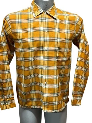 Новый из старых запасов мужской винтажный 60-х рубашка M 15-15 1/2 золото тени клетку 50/50 новый колониальный корпус США - Изображение 1 из 4