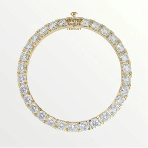 41MM Customized Stainless Steel 10 Pointer Lab-created Moissanite Yellow Bezel - Picture 1 of 3