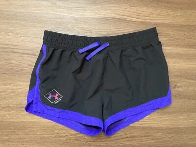 UA Under Armour #SPWW shorts Girls YXL Back Purple Heatgear - Image 1 of 4
