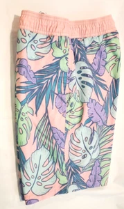 Bañador de Uso Original Para Hombre Pequeño Pantalones Cortos de Natación RosaTropical Hoja Malla Forrado - Imagen 1 de 6