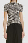 $350 Proenza Schouler Women's Black Stripe Short Sleeve Jersey Top Size S