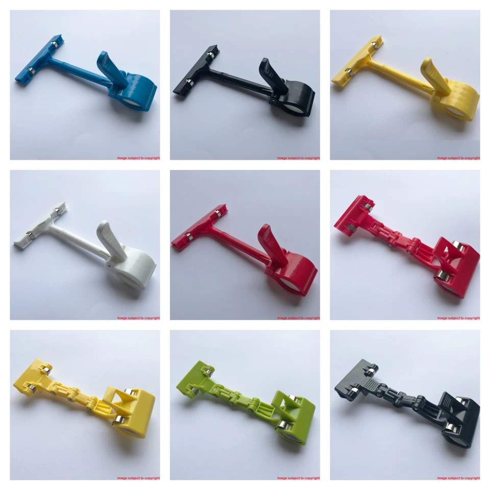SHOPFITTING-UK NEW PLASTIC CLIP ON PROMOTIONAL PRICE CARD HOLDER FOR CLOTHES RAILS FOR RETAIL
