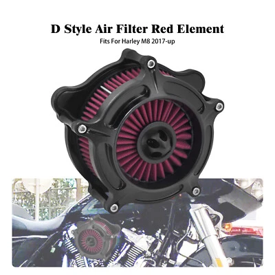 Matte Black Air Filter Cleaner Red Intake For Harley Street Road Glide 2017-2025 - Image 1 of 4