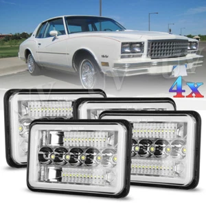 For Chevrolet Monte Carlo 1980-1988 4X6'' LED Headlights Combo Hi/Lo Beam DRL 4x - Picture 1 of 10
