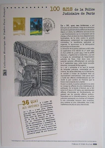 Document Philatélique 1er Jour : 29 2013 - Police Judiciaire de Paris - Imagen 1 de 1