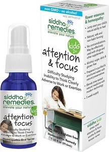 Siddha Remedies Attention Focus Kid Homeopathic Spray Flower Essence 1 oz 6 Pack - Picture 1 of 5