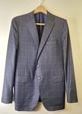 SARTORIA PARTENOPEA NAPOLI Wool Blazer Sz Mens 54L Sport Coat Windowpane Preppy - Image 1 of 4