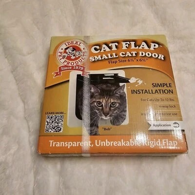 Ideal Pet Products Cat Flap Small Cat Door 6 1/4 x 6 1/4 White New in Box - Image 1 of 4