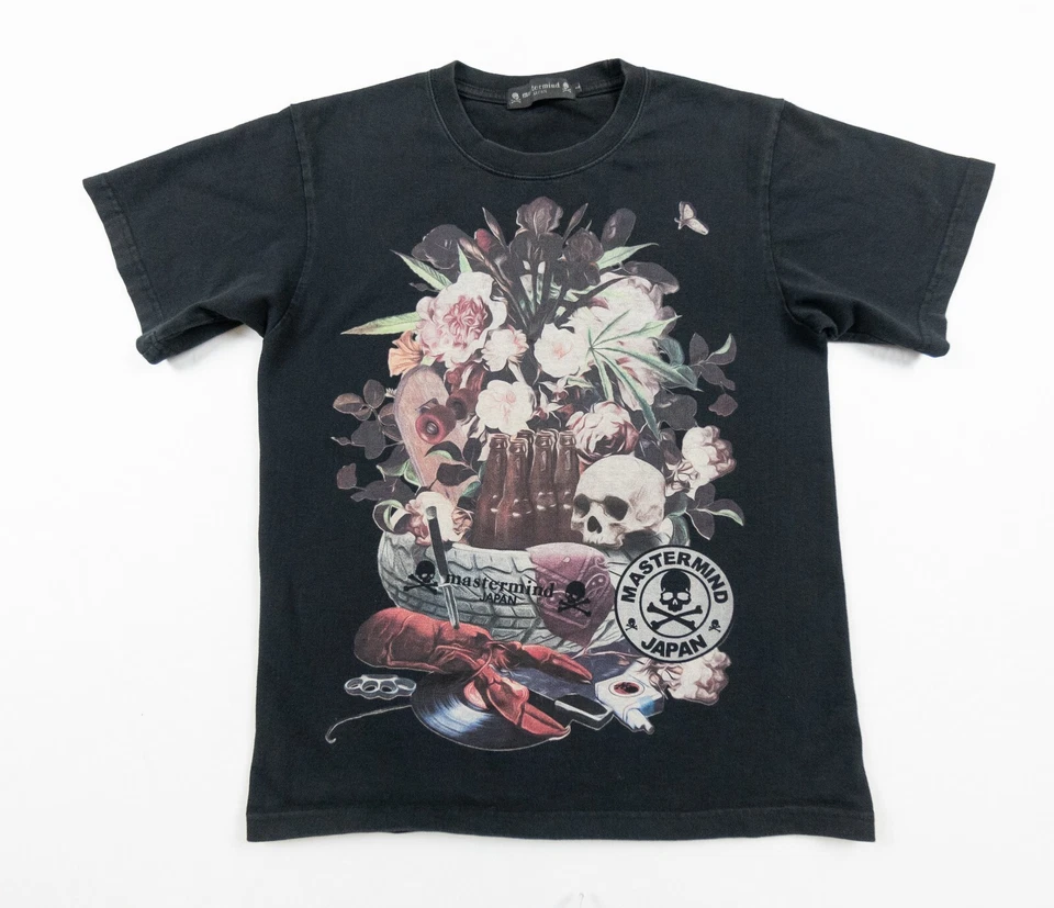 Camisa Mastermind Japón Para Hombre Grande Negra Manga Corta Cuello Redondo Gráfico Camiseta Calavera Foto 1 de 4